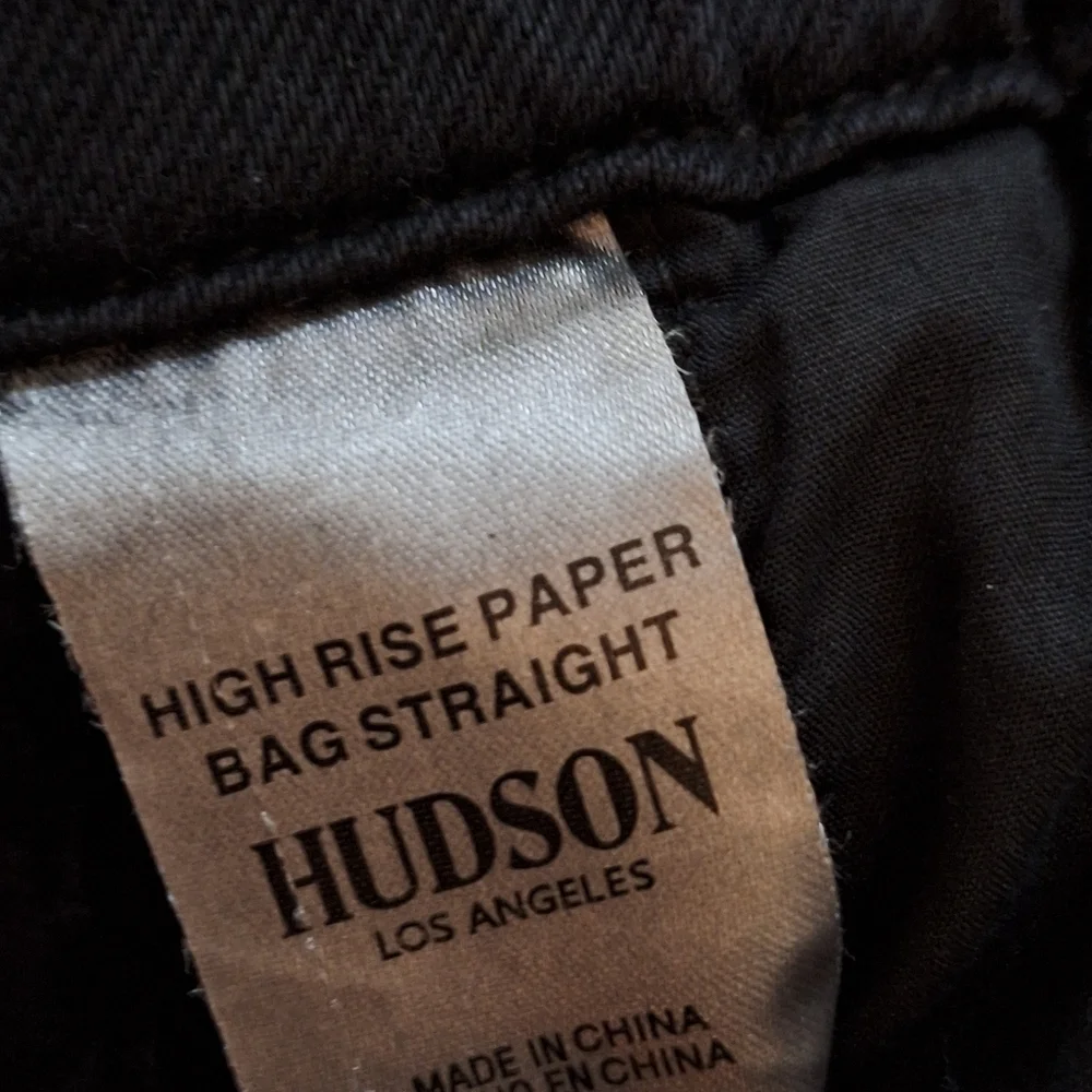 Hudson High Rise Paperbag Waist Straight Leg Pants – Black – Size 26